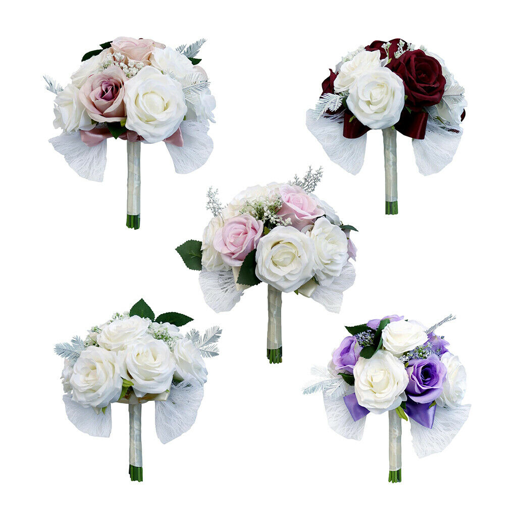 Rustic Half Ball Wedding Bridal Artificial Flower Bouquet White