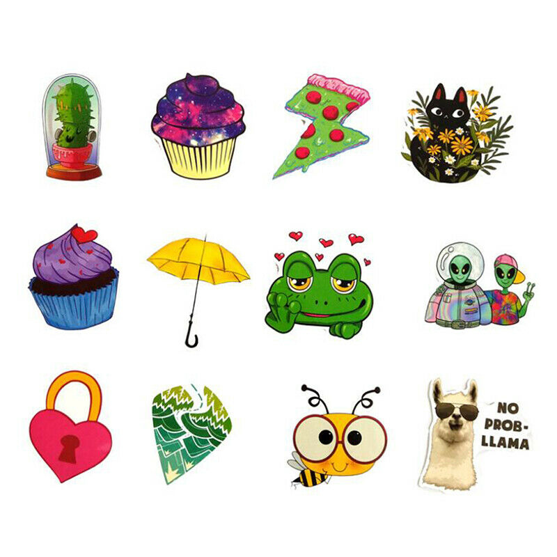 70Pcs Cartoon Bright Happy Stickers Suitcase Skateboard Car Waterproof St.l8