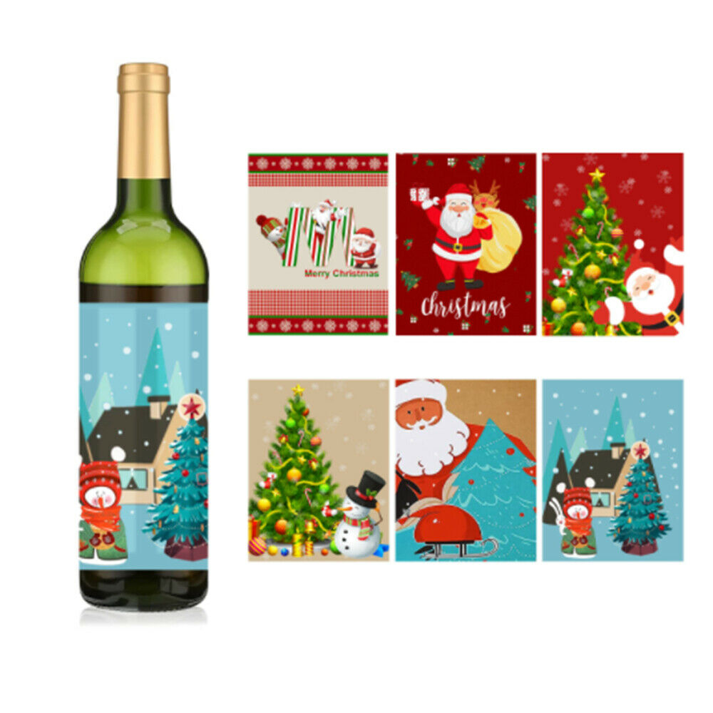 Christmas Wine Bottle Label Stickers Xmas Wine Bottle Label Stickers Decorations
