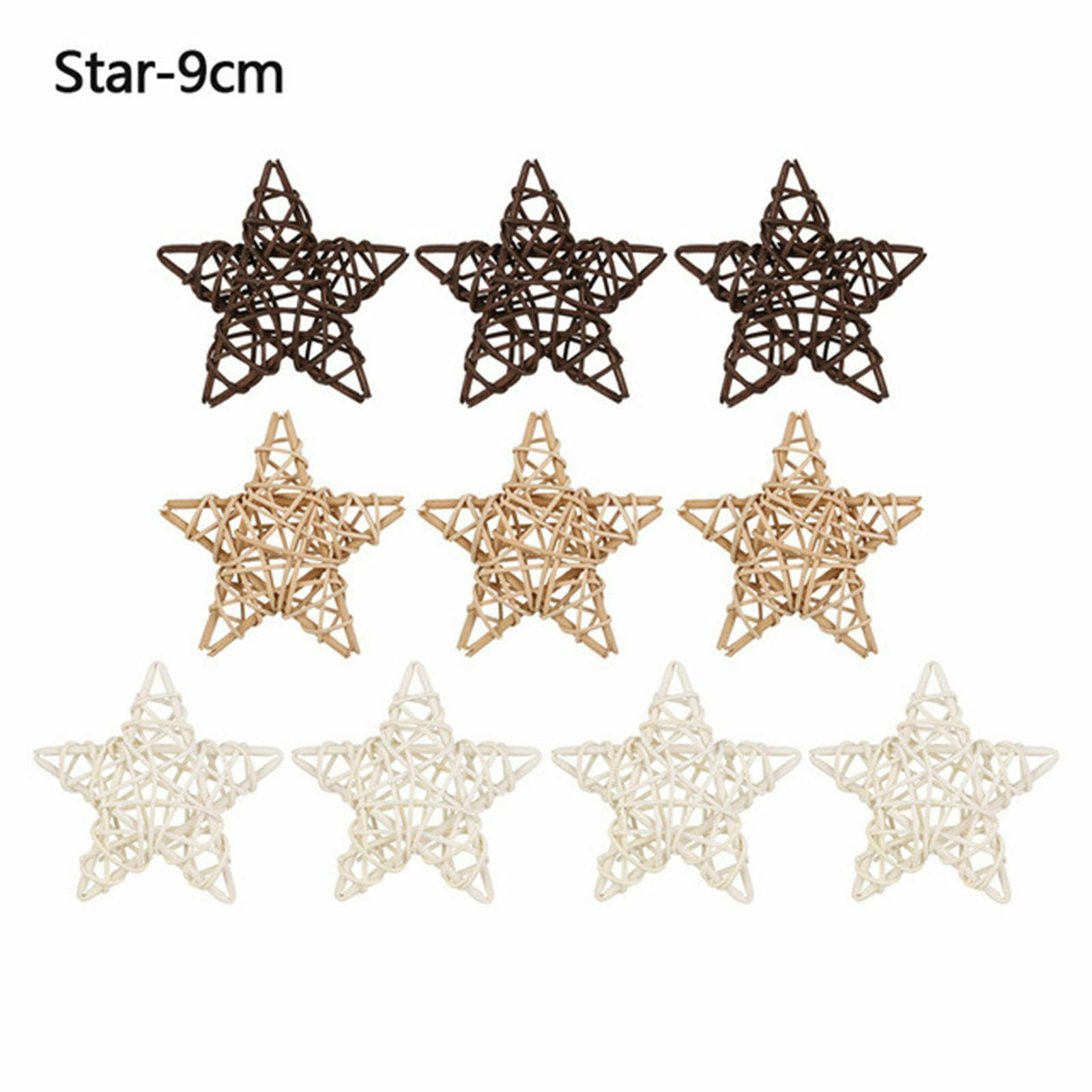20pcs Wicker Stars Hearts Ornaments DIY for Christmas Photo Props Home Gift