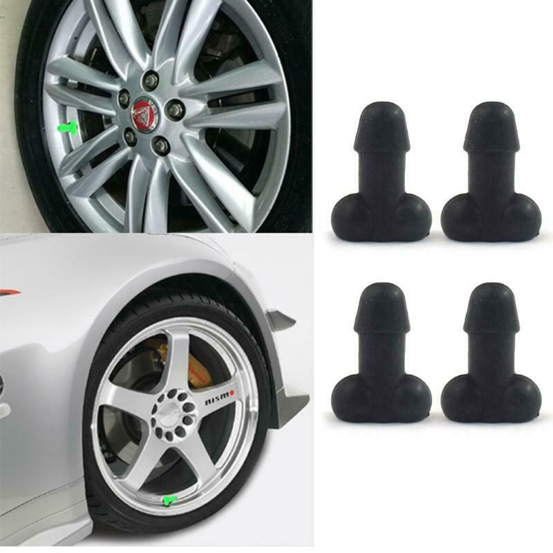 Airtight Seal Cover Tire Gag Prank Valve-Caps for Motorcycles Cars Trucks 4pcs