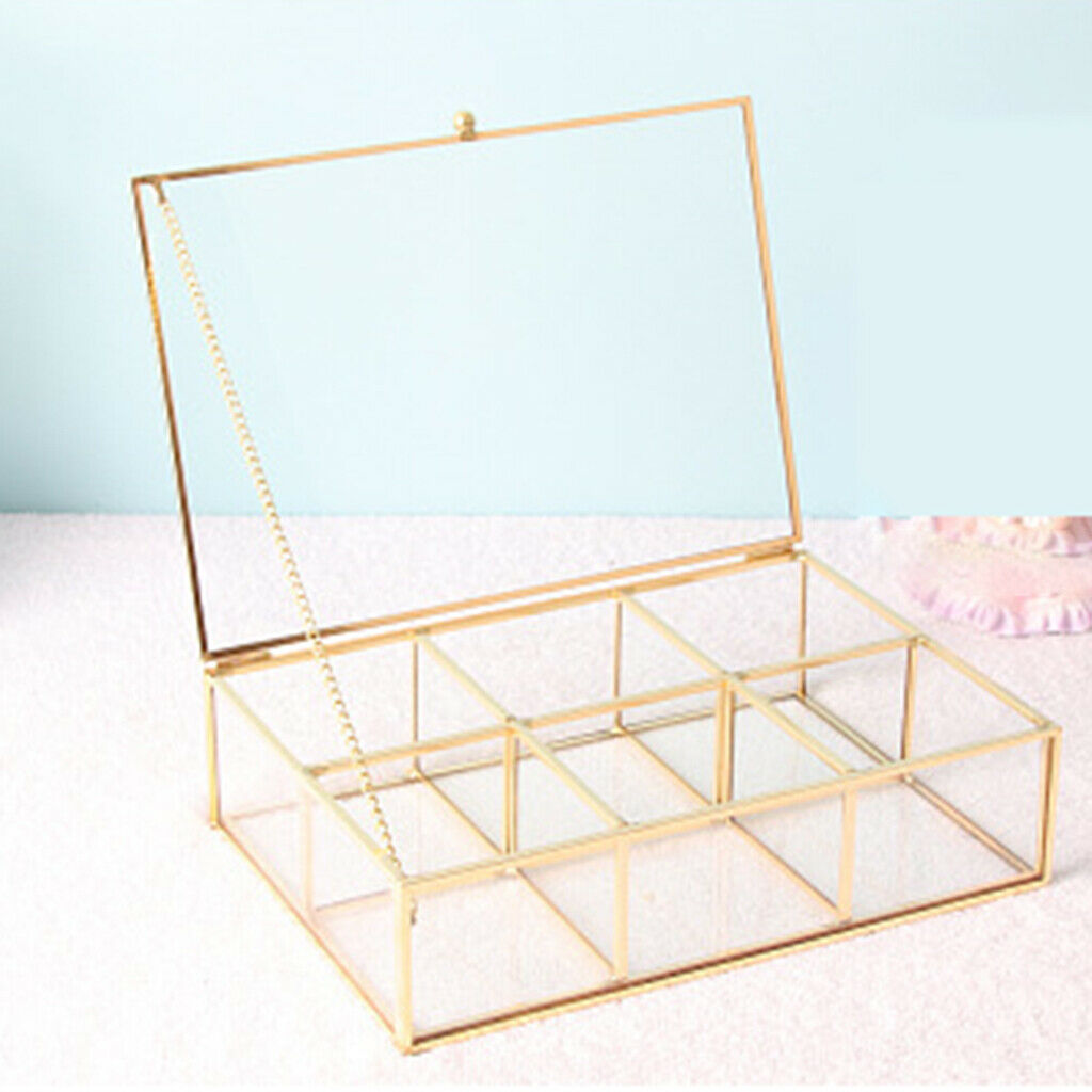 Retro Jewellery Box Lidded Clear Display Lipstick Necklace Storage Bathroom