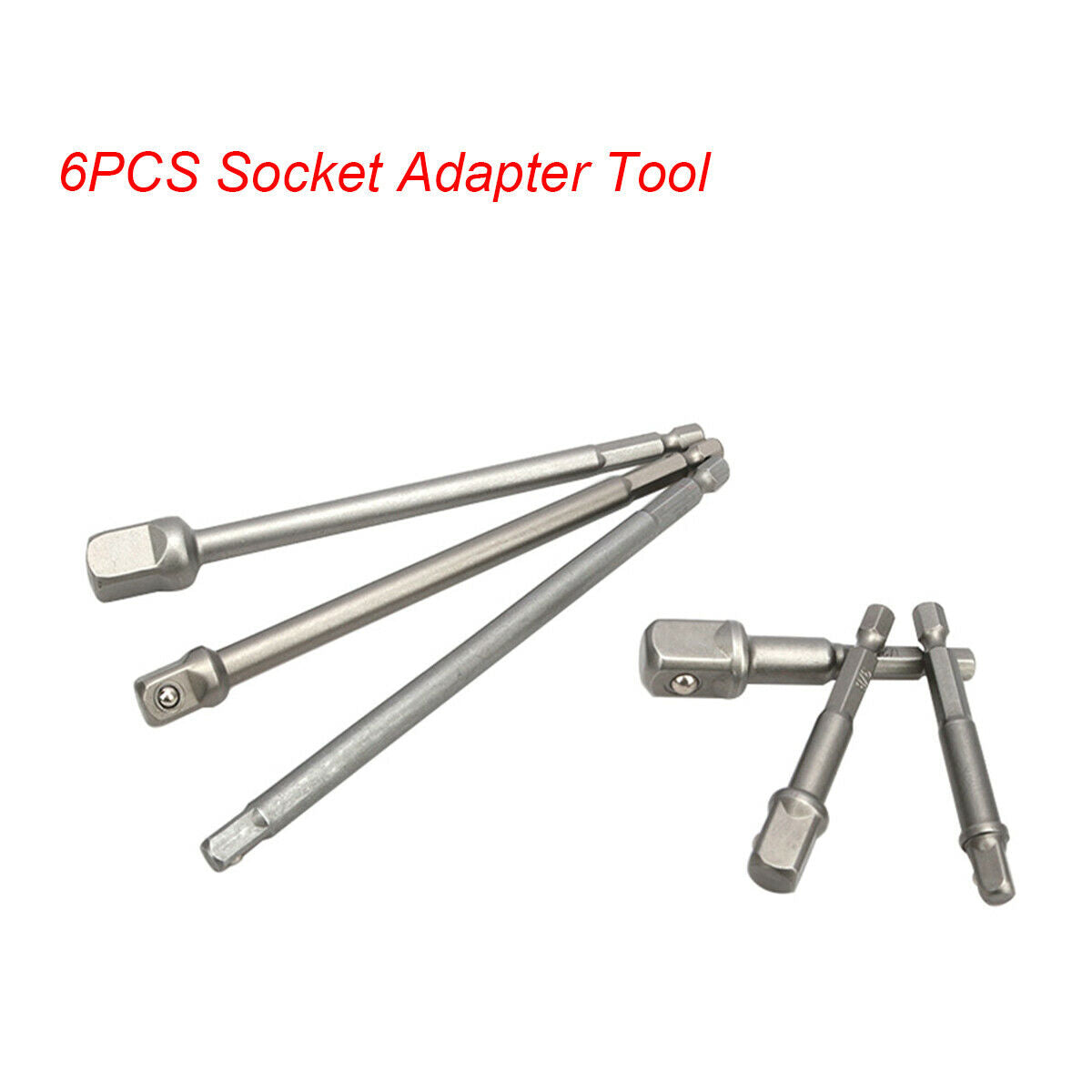 6PCS Universal Socket Adapter Kit 1/4" 3/8" 1/2" Driver 1/4" Hexagonal Shank