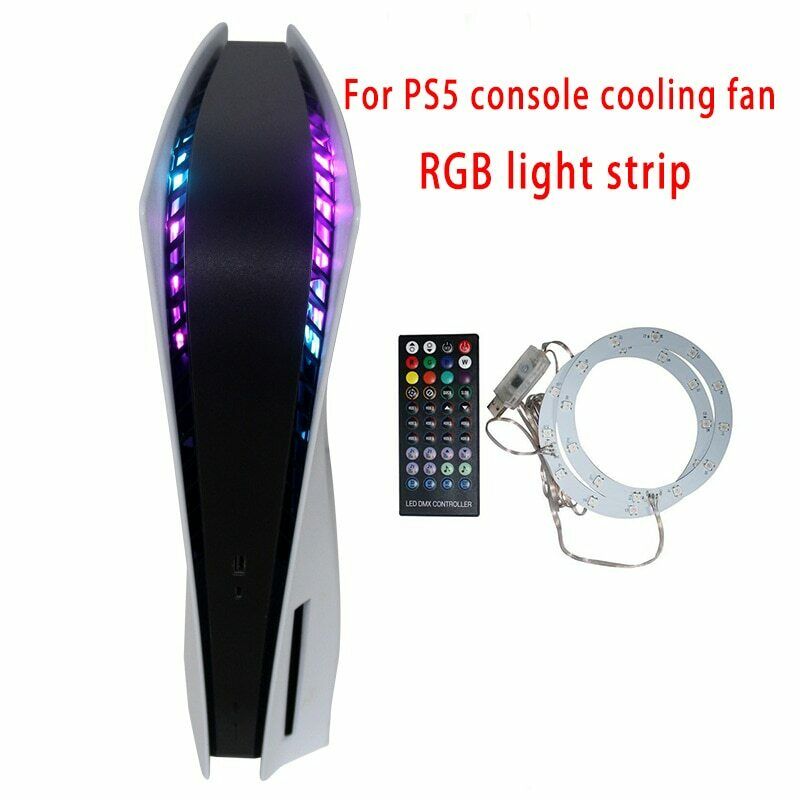 For PS5 Console Cooling Fan USB RGB Light Bar LED Decorative Strip Lighting SDE