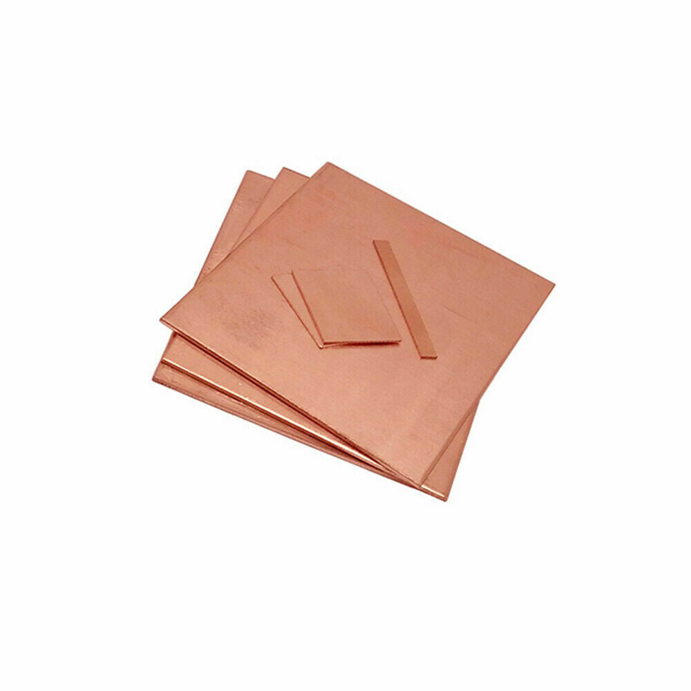 2mm x 100mm x 100mm  99.9% Pure Copper T2 Cu Metal Sheet Copper Plate Square 1pc