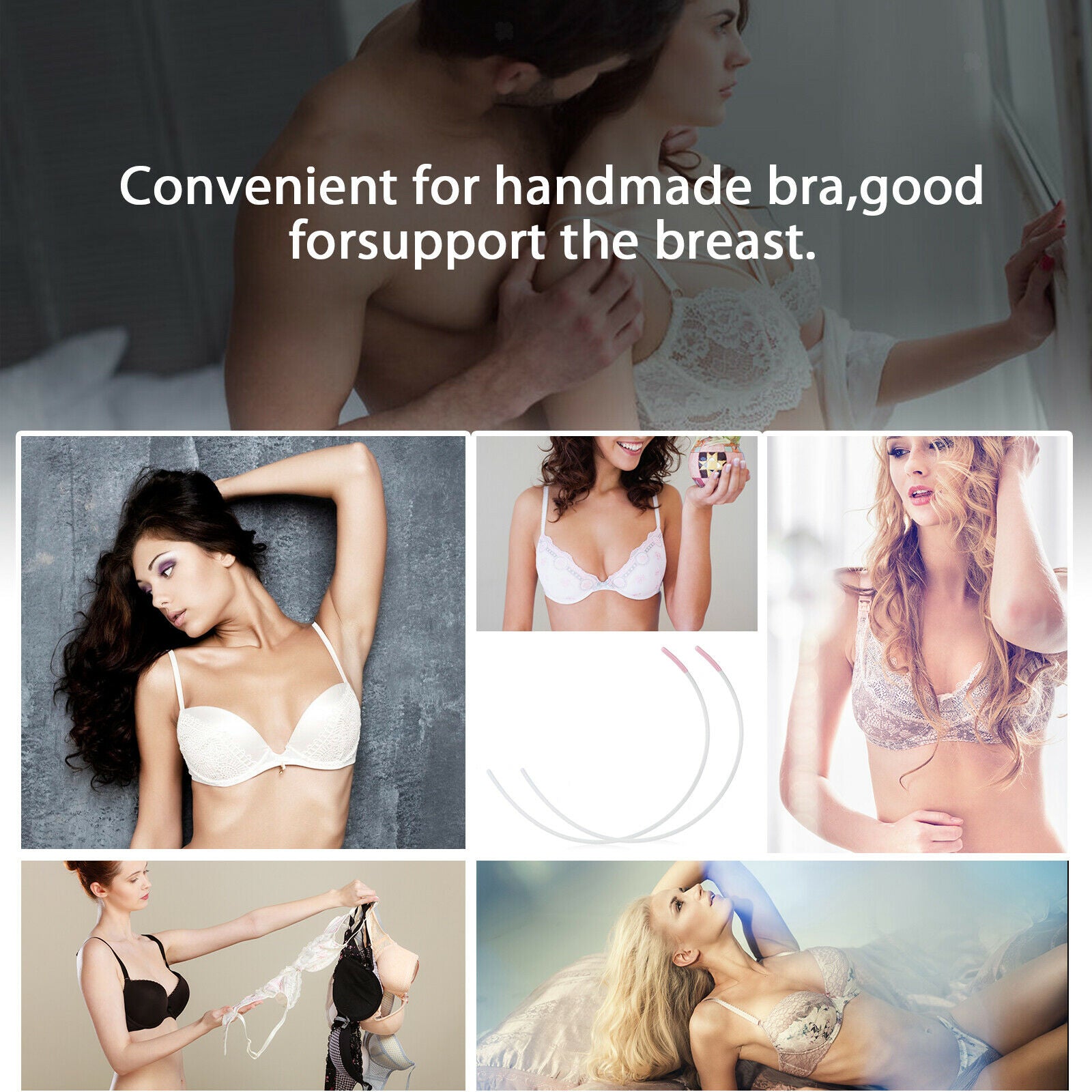 6Pairs Bra Underwires, Stainless Steel Underwire Replacement for High Bras C Cup