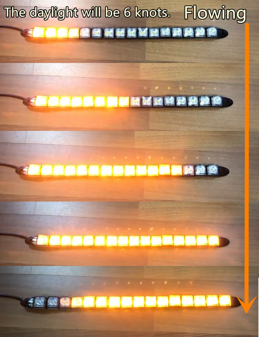 Car Flexible Switchback LED Knight Rider Strip Light DRL Sequential Turn Signal