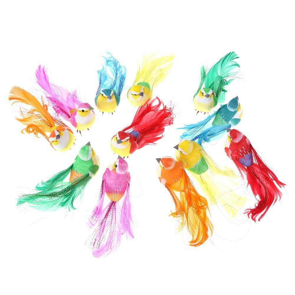 12pcs Decorative Doves Artificial Foam Feather Simulation Craft Birds Decor @