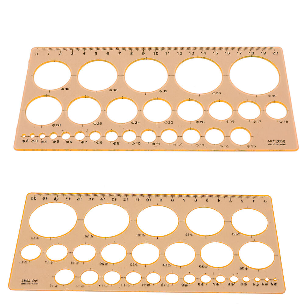 1 Pcs Plastic Circles Squares Geometric Template Ruler Stencil Measuring .l8