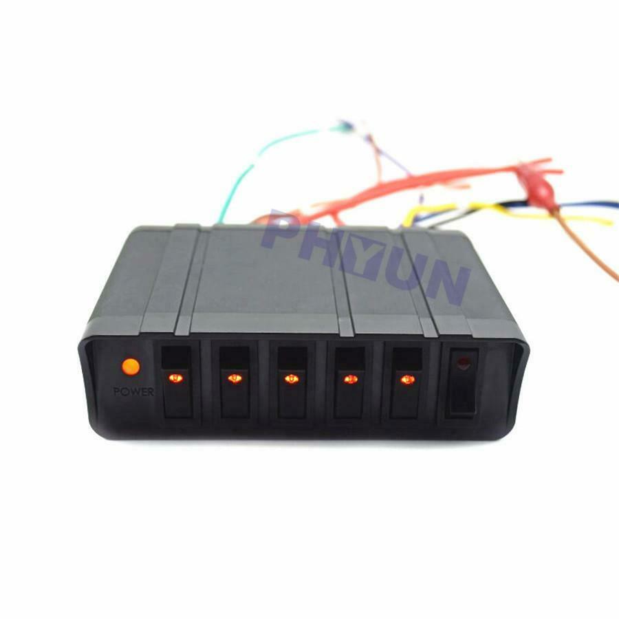 12V 6-Gang Rocker Switch Box For Off-road Lighting &Heavy-hitting Warning Lights