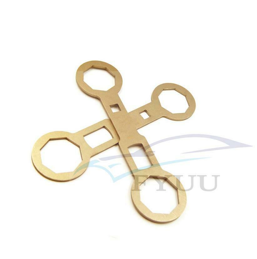 2Pcs Fork Cap Wrench Tool Front Rear Shock Absorber Remove Wrench Hook Spanner