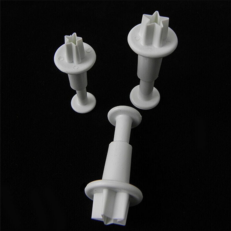 3PCS Star Cake Cookies Cutter Plunger Sugarcraft Decorating Fondant Mol.l8