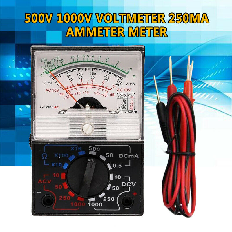 250mA 1000V Voltmeter DC/AC Ammeter 1K Resistance Meter Analog Multimeter Tools