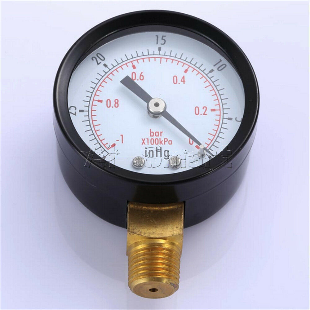 Digital Manometer 0~-30inHg 0~-1bar Mini Dial Air Vacuum Pressure Gauge Meter
