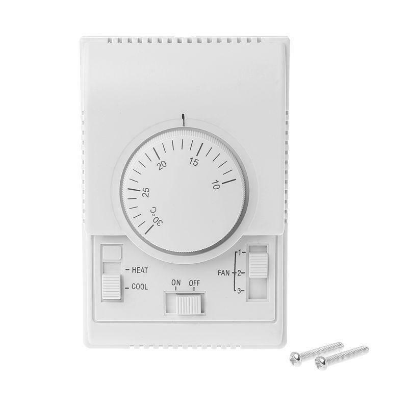 AC 220V Room Mechanical Thermostat Control Switch Air Conditioner Fan Coil