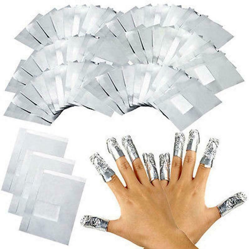 150pcs Aluminium Foil Nail Art Soak Off Acrylic Gel Polish Nail Wraps Remover
