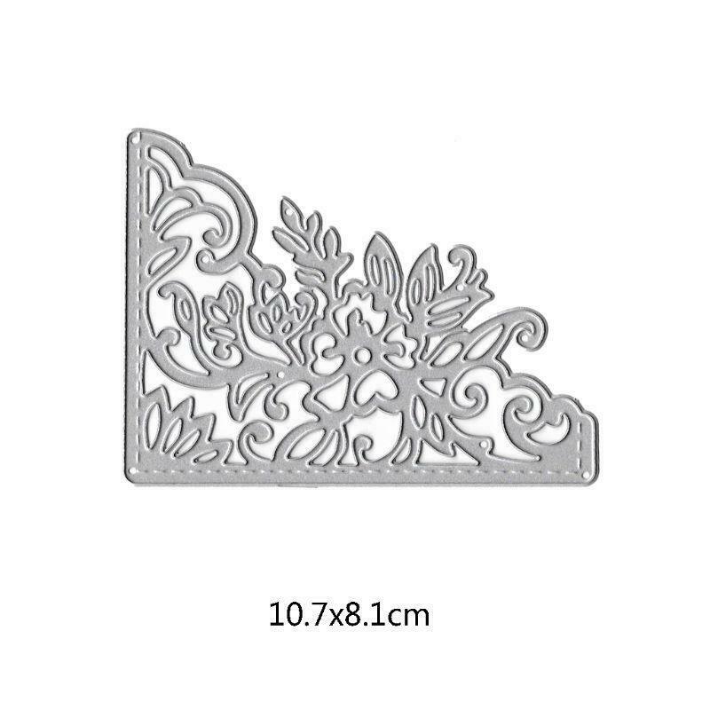 Corner Flower Metal Cutting Dies Stencil DIY Scrapbooking Album Stamp Paper Card