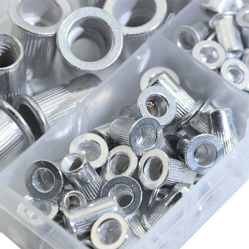 2X(Aluminum Alloy Rivetnut Flat Head Threaded Rivet Nut Insert Nutsert Cap C7K1)