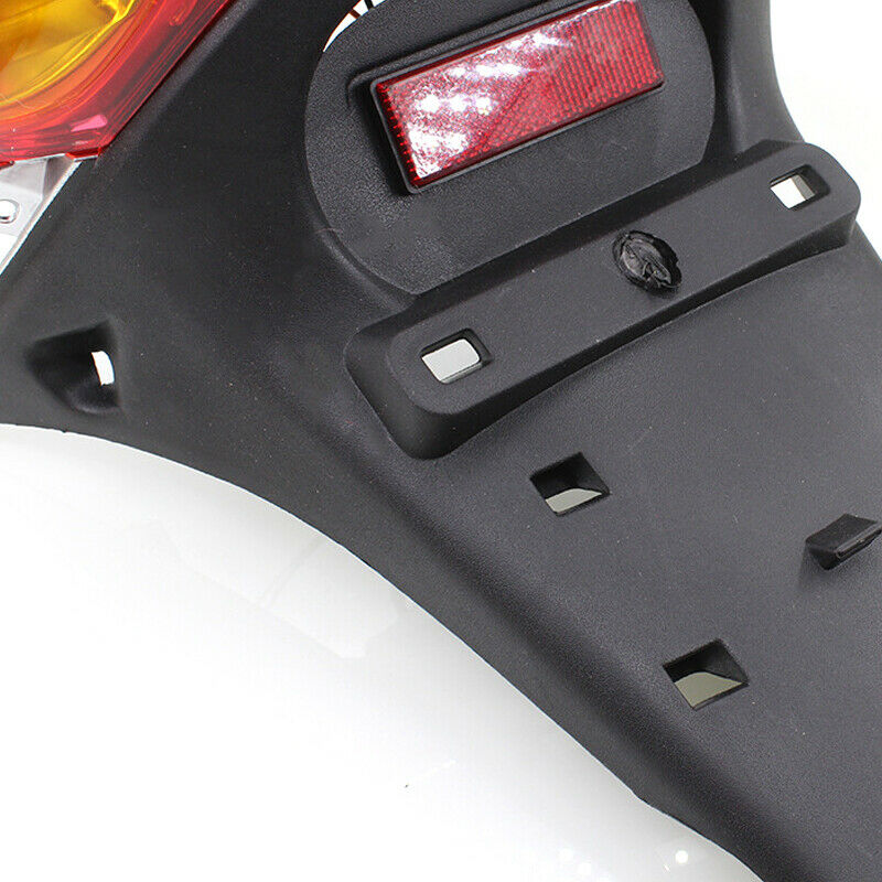 Motorcycle Scooter Bike Rear Fender Mud Guard w/ Tail Brake Lamp Assembly Splash