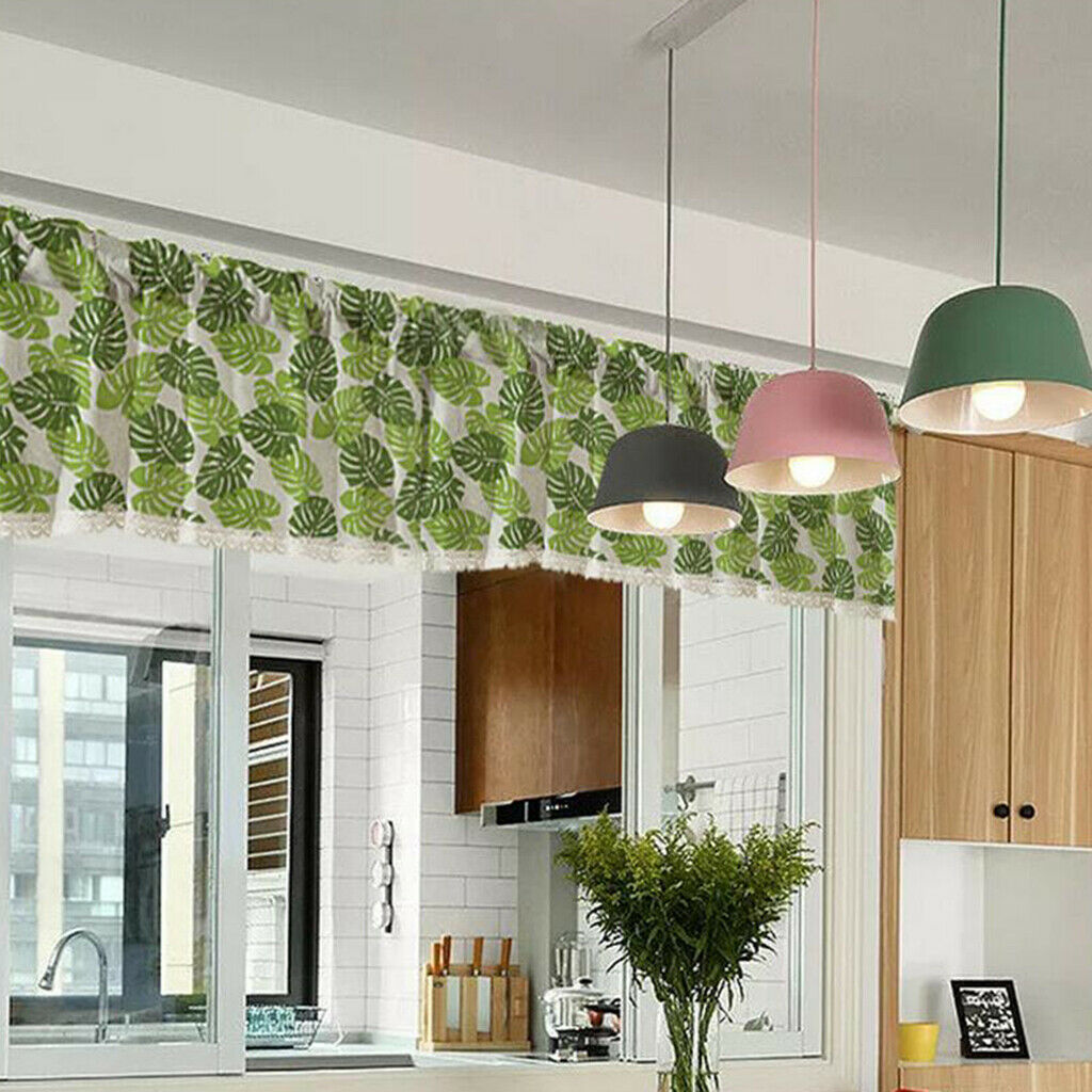 Cafe Window Curtain Semi-Sheer Kitchen Curtain Tier Green - 130x41cm