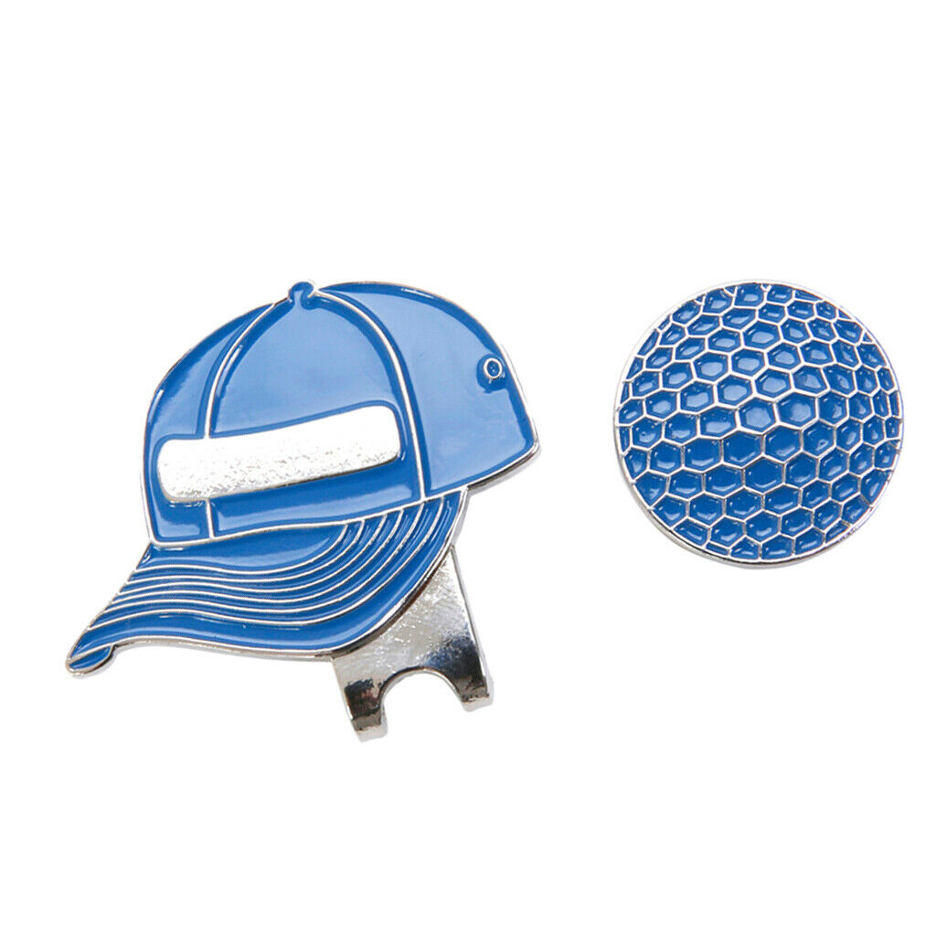 Golf Ball Markers Hat Clip Personalized Caps Desigh Magnetic Clamps  blue