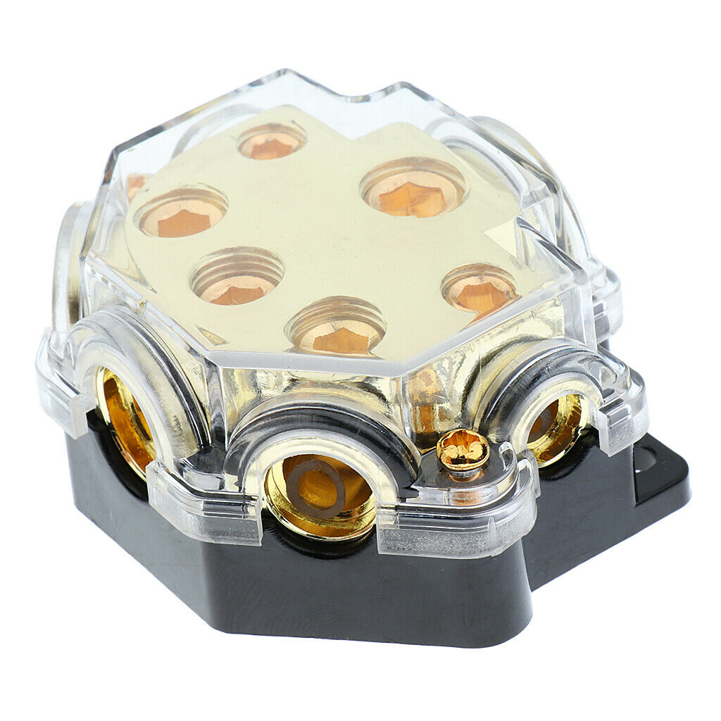 Universal Car Audio 0/2/4GA In to 2 4 8 Out Power Ground Distribution Block