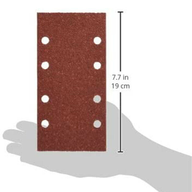 25XSanding Rectangular Sandpaper Orbital Palm Sander Paper 8Holes 185x93mm HN US