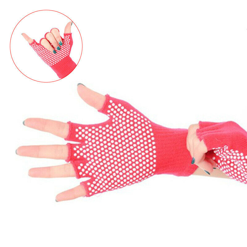 1Pair Half Fingers Yoga Gloves Fitness Lady Non-slip Professional Sports .l8