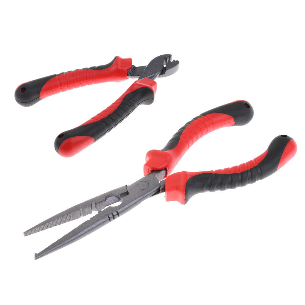 2 Pieces Fish Tongs Multi Functional Stainless Steel Fishing Tongs With Crimping