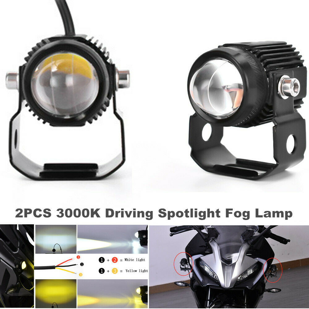 2PCS 3000K Amber White Dual Colors Driving Spotlight Fog Lamp for Off-road ATV