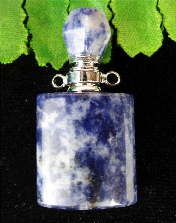 35x18x11mm Natural Sodalite Oblong Perfume Bottle Reiki Pendant Bead HL78283