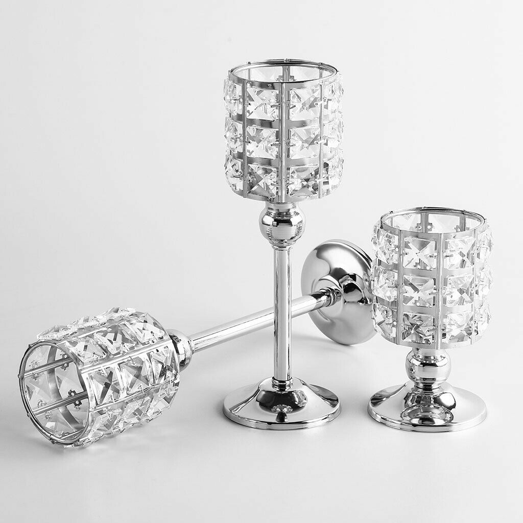 Crystal Candle Holder Candelabra Party Centerpiece Candlestick Home Decor S