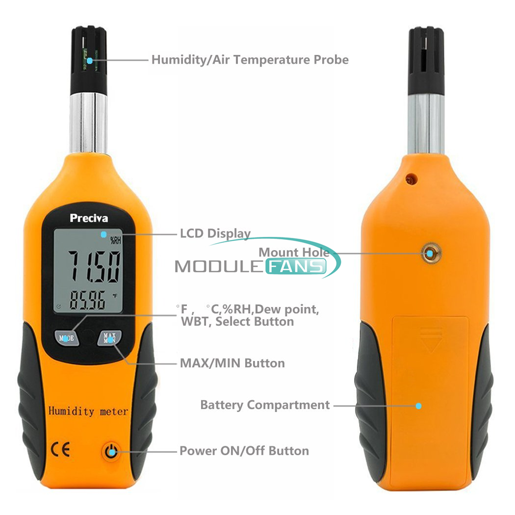 HT-86 Wet Bulb/Dew Point Digital Thermometer Hygrometer Meter 0.01%RH, 0.01℃