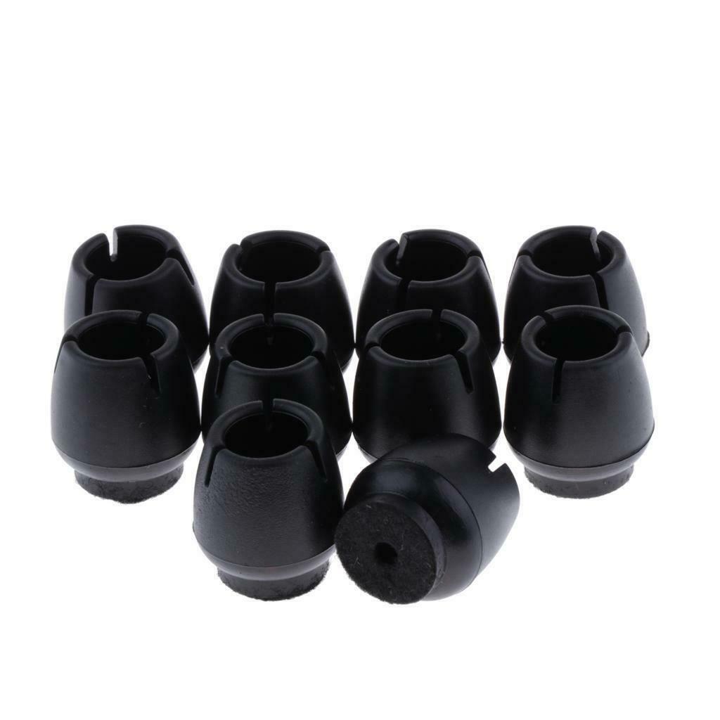 10xRound Table Chair Leg Caps Wooden  Cover Floor Protector _F