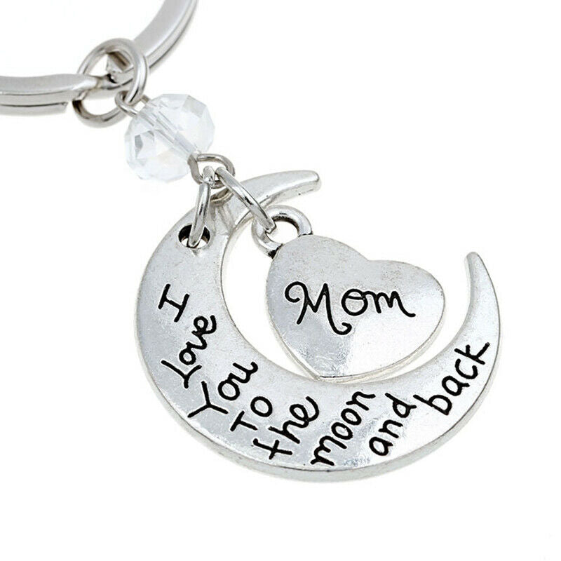Retro Moon Love Heart Charms Pendant Keychain Key Ring Mother Day Gi.l8