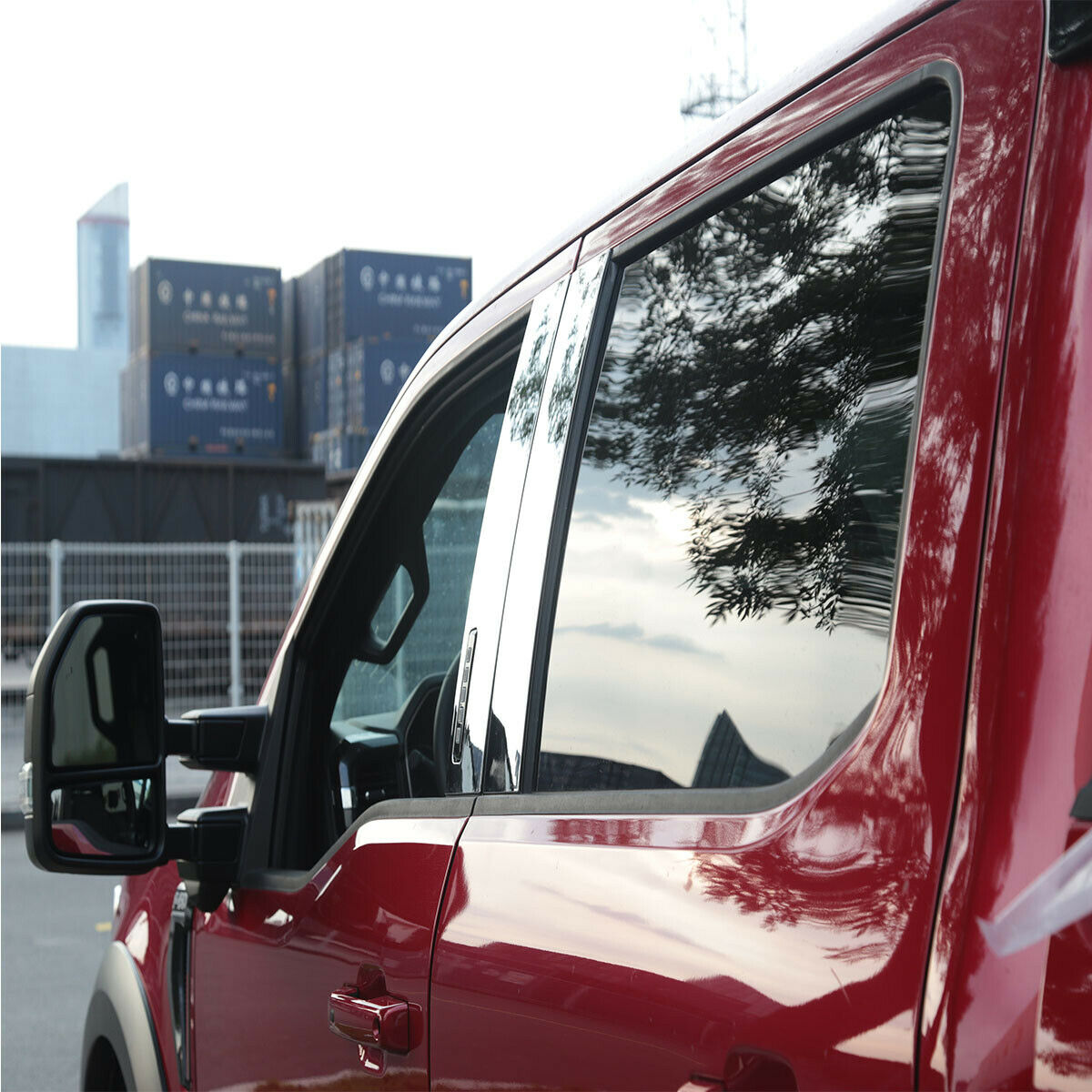 For Ford F150 F-150 2021-2022 Chrome ABS Chrome Window Pillar Posts Trim 4PCS