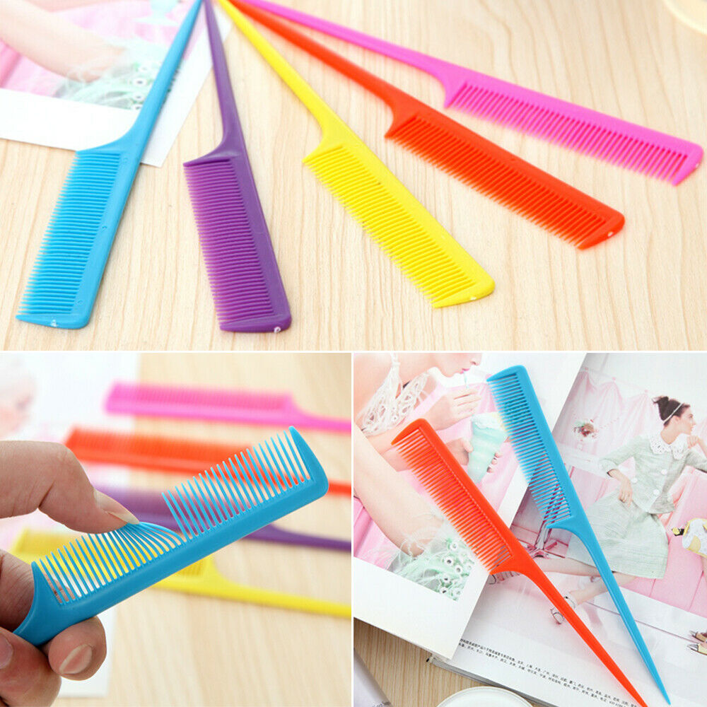 2* Hair Comb Brush Styling Tool Hairdressing Rat Tail Plastic Comb Women Girl