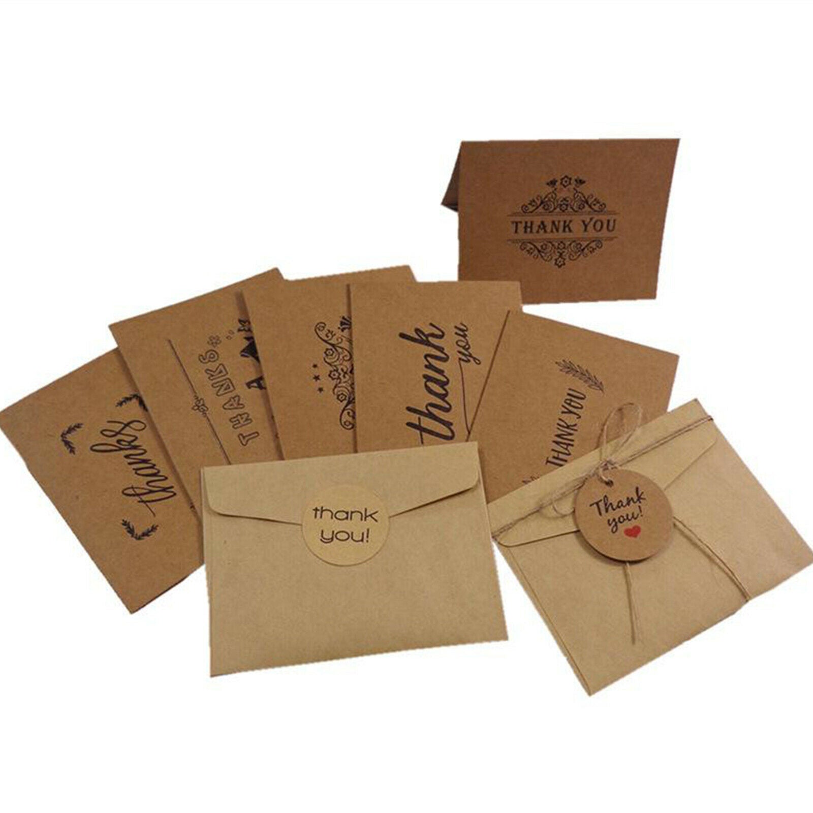 3Packs Kraft Paper Thank You Cards for Small Business DIY Cards Invitation