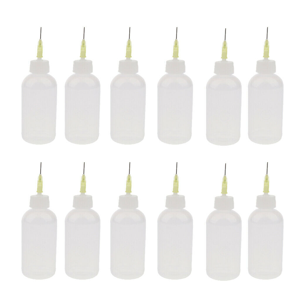 24x 50ml Glue Applicator Bottle Liquid Oil Dispenser  Tip Bottles