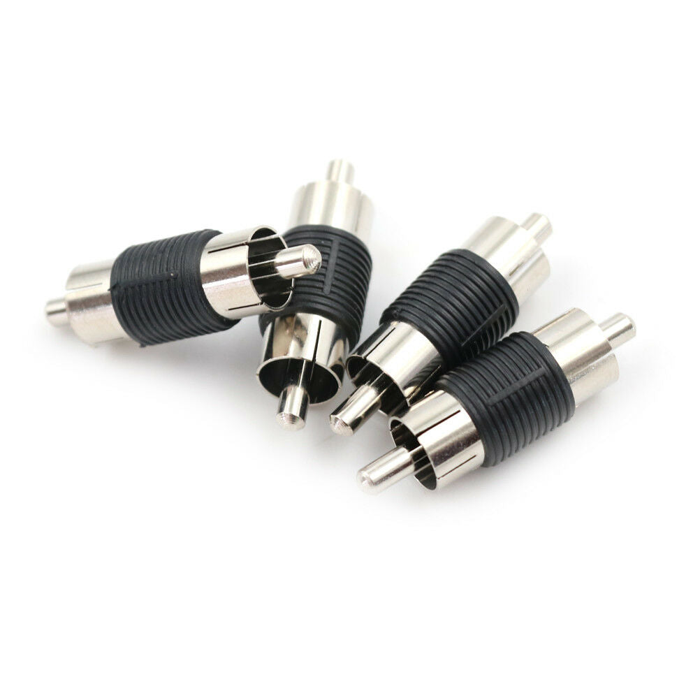 4pcs Straight AV RCA Male to Male Audio Video Connector Couplers Adapter .l8