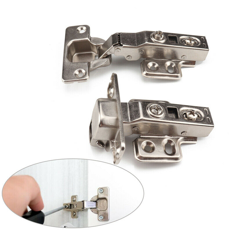 2PC RV Cabinet Cupboard Door Self Closing Half Overlay Concealed Hinges Hardware
