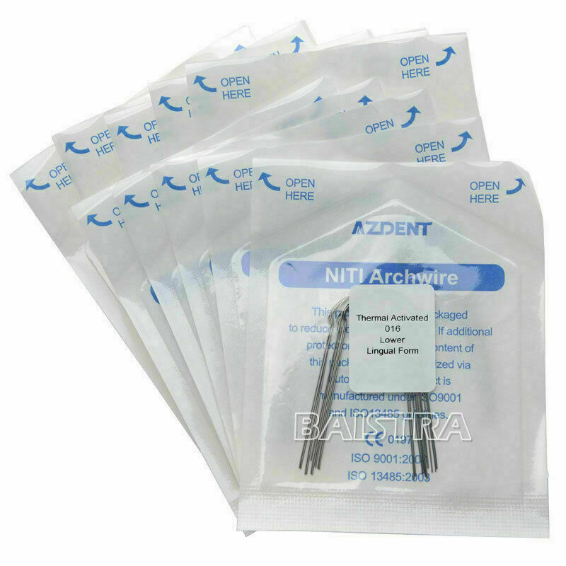 20 X Dental Orthodontics Lingual Arch Wire Heat Thermal Activated NiTi Round US