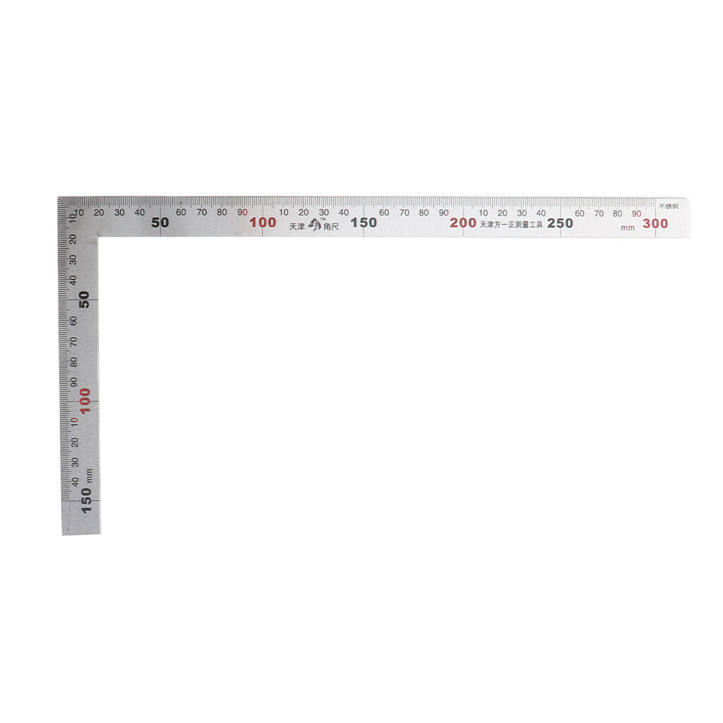 90 Degree Stainless Steel Try Square Measurement Ruler Carpenter Tool