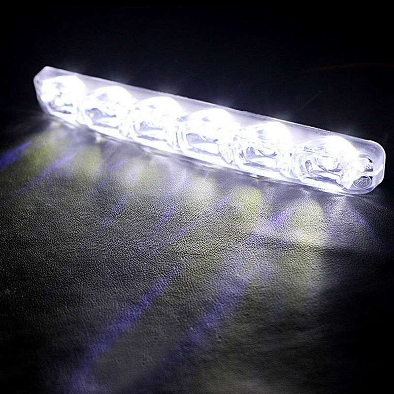 2PCS 12V 6 LED Daytime Running Light DRL Car Fog Day Driving Lamp Lights Kit Kt