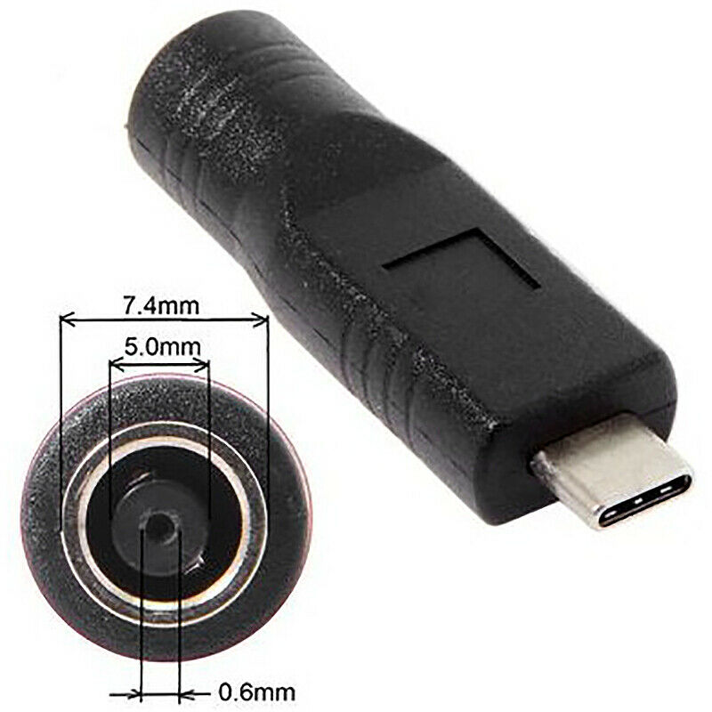 DC Jack 7.4 x 5.0Mm Input To USB-C Type-C Power Plug Charge Adapter for LaptopG8