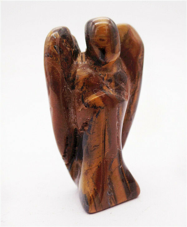 38x22x12mm Natural Tiger Iron Gem Carved Angel Statue Healing Decoration HH8088