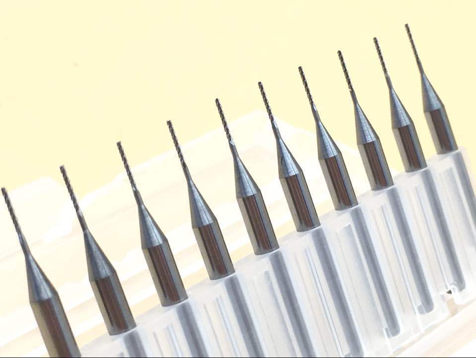 10 PCB end mill engraving cnc router tool bits 1/8" (3.175mm)-1.3mm L:38mm [M_M_