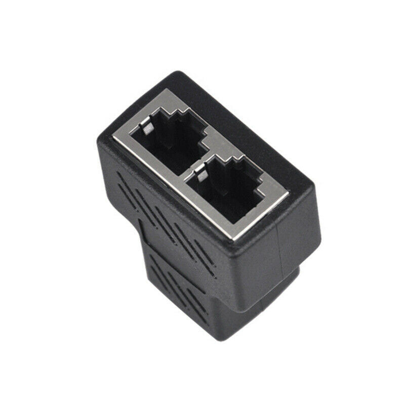 RJ45 Splitter Adapter 1 to 2 Ways Dual Female Connector Ethernet Cable LAN Port