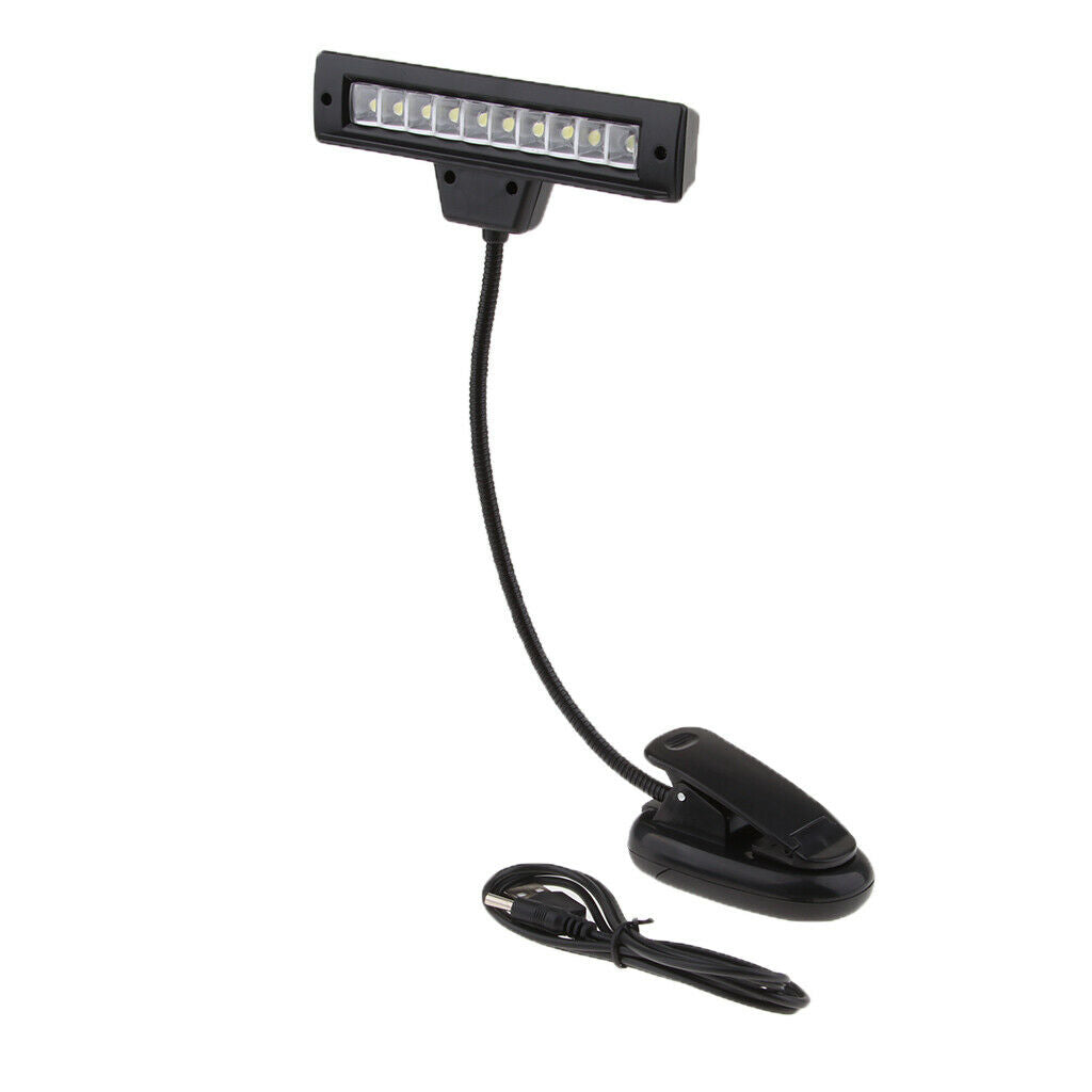 1x Clip On Book Lights Music Light Stand Orchestra Lamp Adjustable Neck Light