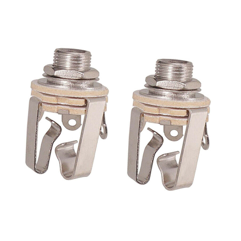 2pcs 6.35mm Stereo Output   Socket Plate for Guitar Bass Active Pickup